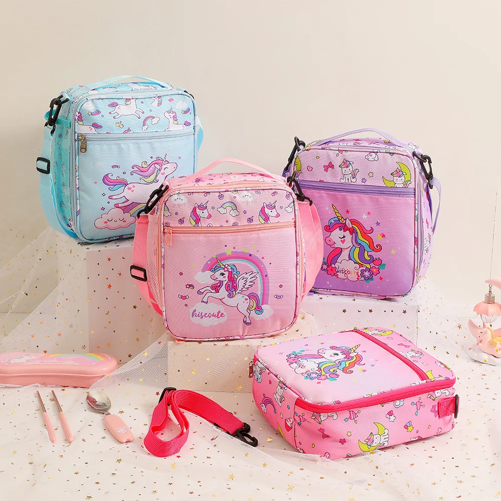 Kawaii Children Cartoon Unicorn Thermal Insulated Lunch Bag Box Portable Boys Girls School Office Picnic Lunch Bag