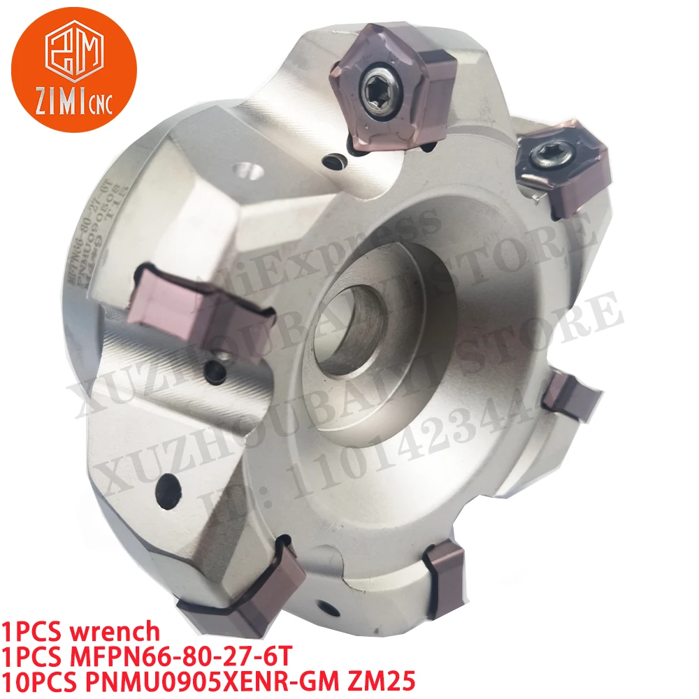 Imagem -03 - Disco de Fresa Frontal Mais 10pc Pnmu0905xenr-gm Zm25 Insere Ferramenta Cnc Pastilhas para Fresamento de Metal Duro Mais Chave Inglesa Unidade Mfpn6680276t