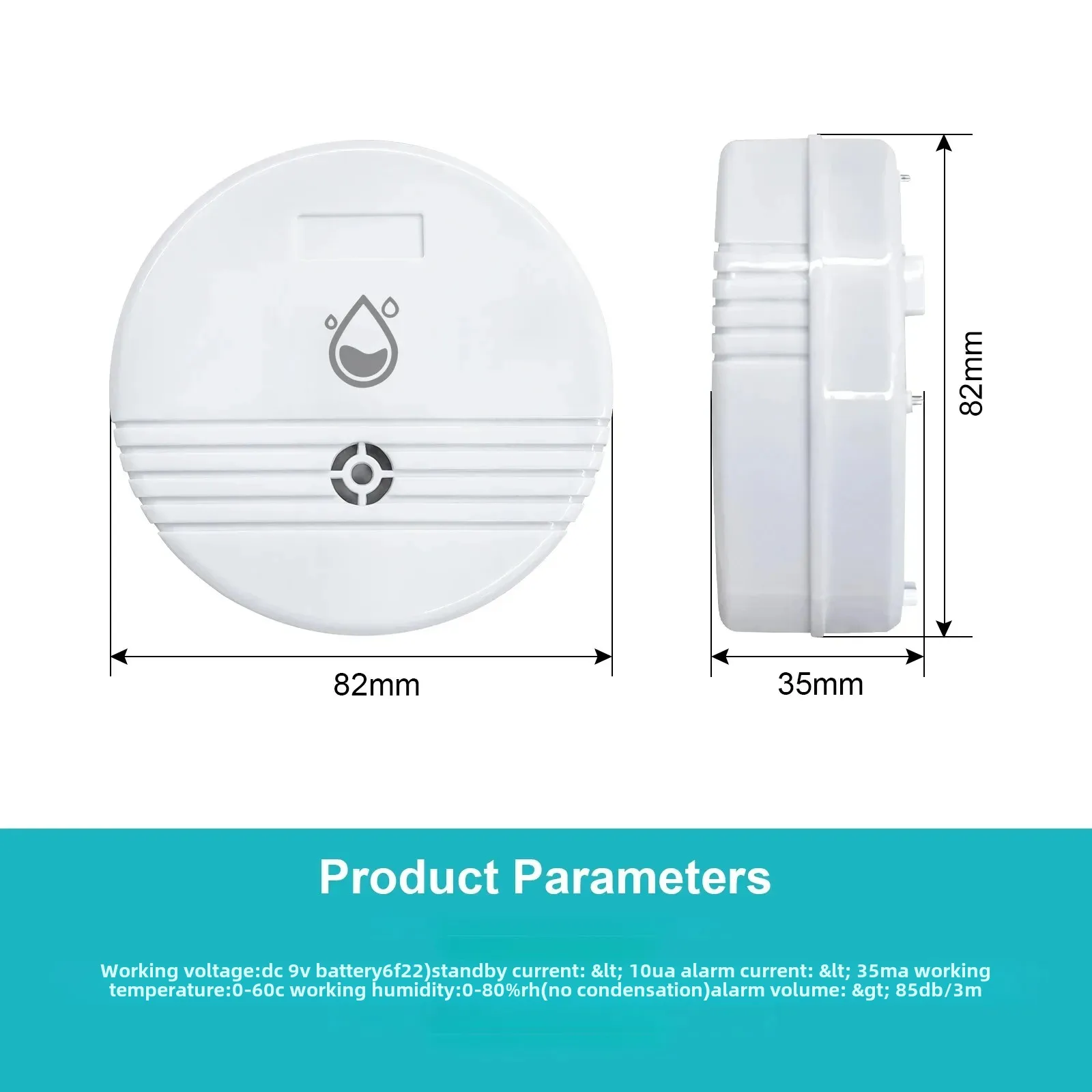 Detector de fugas de agua, alarma con sensor de sonido Lound, Monitor de inundaciones de agua para el hogar, monitoreo de desbordamiento del fregadero, alerta de humedad húmeda, fugas de tuberías