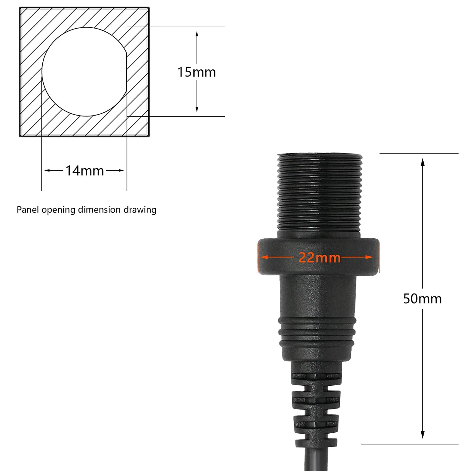 30cm 마이크로 USB 마운트 연장 케이블 대시보드 방수 케이블 자동차 보트 오토바이 트럭용