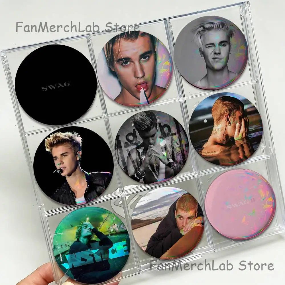 Singer J-Justin B-BieberS Cartoon Anime Music Button Pin Brooch Jewelry Decoration Gift 22mm 32mm 44mm 58mm 75mm