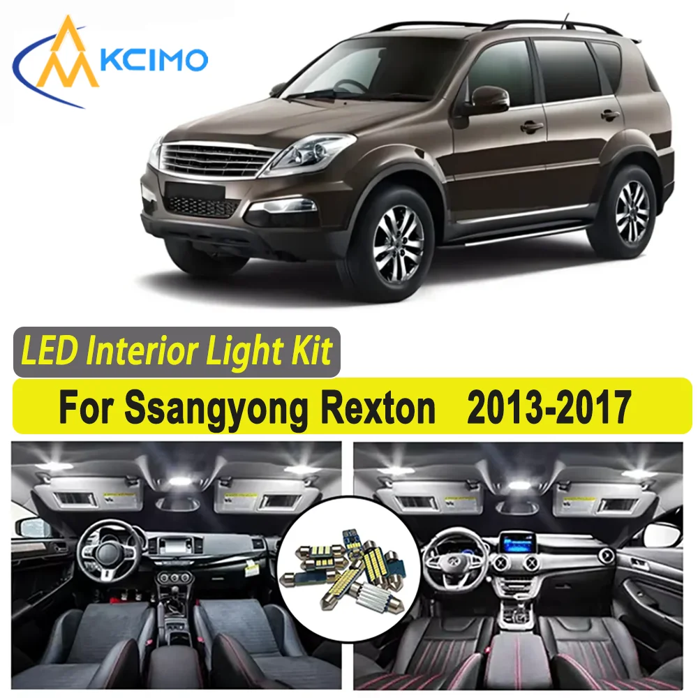 

Kcimo LED For Ssangyong Rexton (2013-2017) Premium Bright LED Interior Dome Map Trunk Light Kit Car Led Lamps Car LED Lights