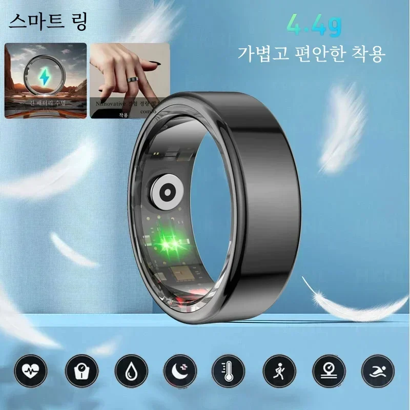 Smart Ring Militaire Kwaliteit Titanium Stalen Shell Gezondheid Monitoring Ip68 & 3atm Waterdichte Multi-Sport Modi Voor Ios Huawei Xiaomi