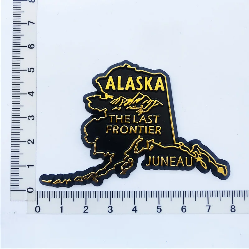 

Alaska United States Map Fridge Magnet Cultural Landscape Message Stickers Tourism Souvenir Decoration Crafts