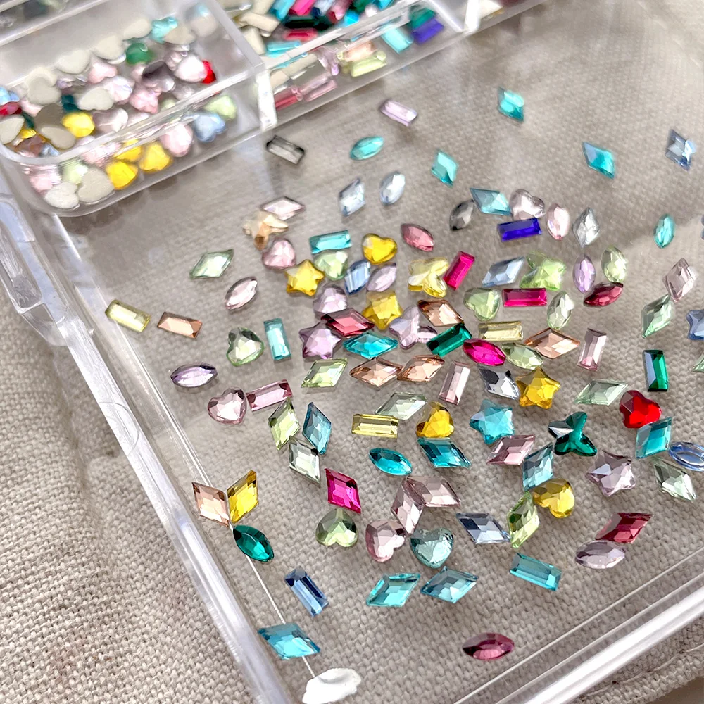 شكل مختلط ملون الزركون اللؤلؤ الصلب حبة مسمار الفن الديكور متعدد الحجم شقة الظهر حجر الراين مسمار هلام Diy بها بنفسك مسمار الملحقات