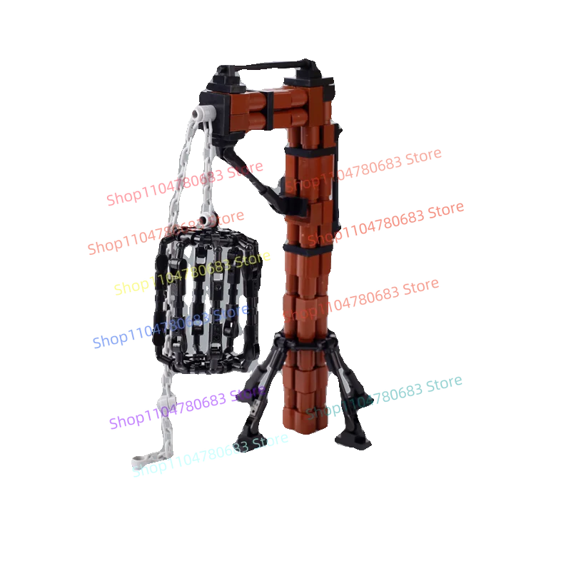 MOC Building Blocks Architettura antica Gabbia a ghigliottina Modello di assemblaggio Pezzo di visualizzazione Giocattolo educativo per cartoni animati Regalo da collezione