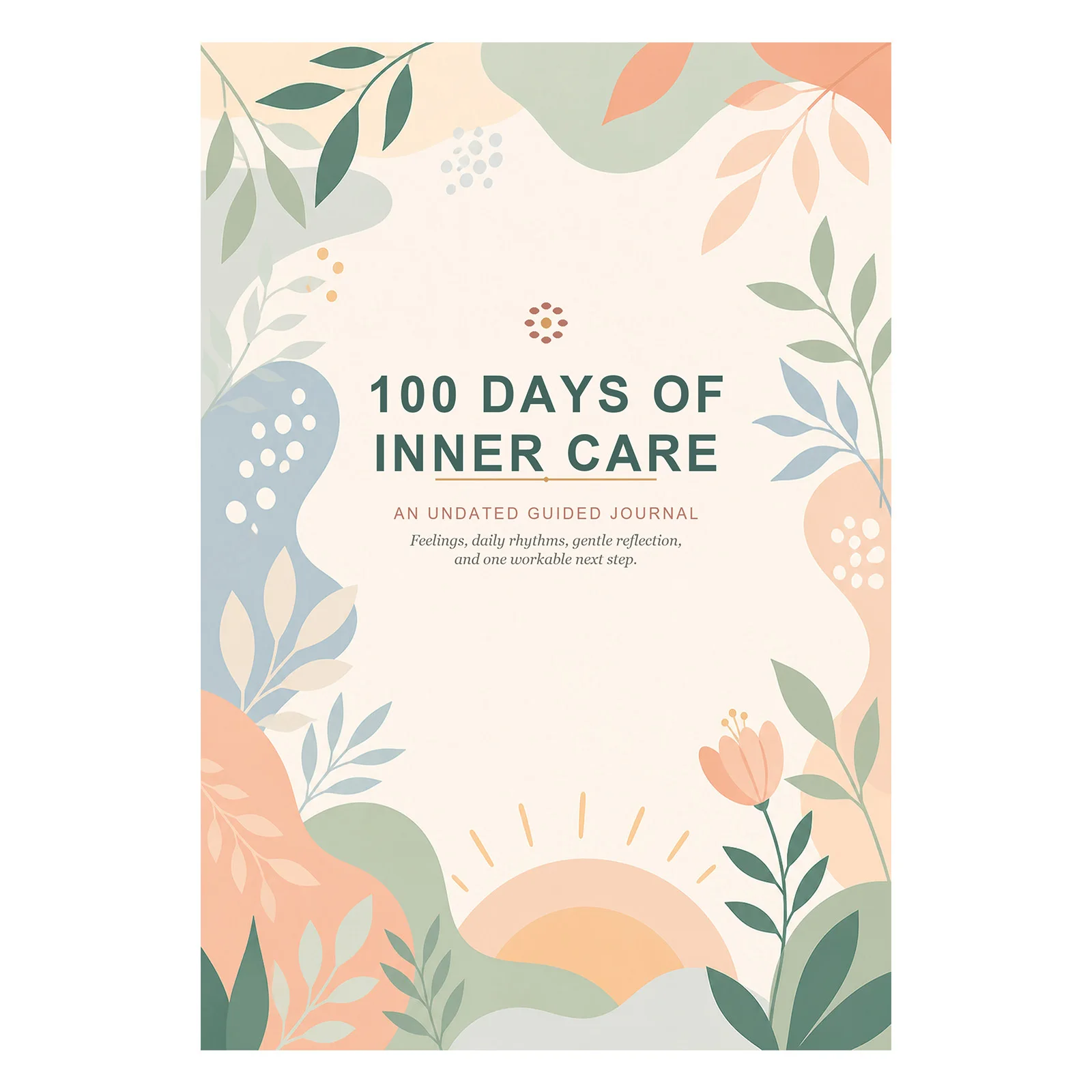 100-Day Inner Care Guided Journal Notebooks, Daily Feelings Check-In, Gentle Self-Reflection, Emotional Wellness, Mindful