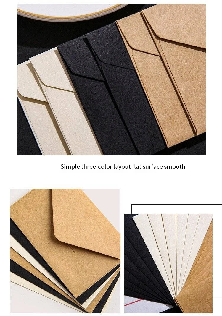 100 Stück Kraft-Mini-Umschläge, braune Kraft-Umschläge für Geschenkkarten und Visitenkarten, 3 klassische Farben, 10,5 x 7 cm/4 x 2,8 Zoll – Detail 7