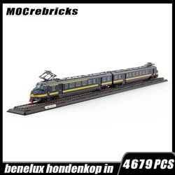 City Railway Netherlands NS Mat'57 Benelux Train MOC Building Block Passenger Train Assembly Model Brick Toy Children's Gifts