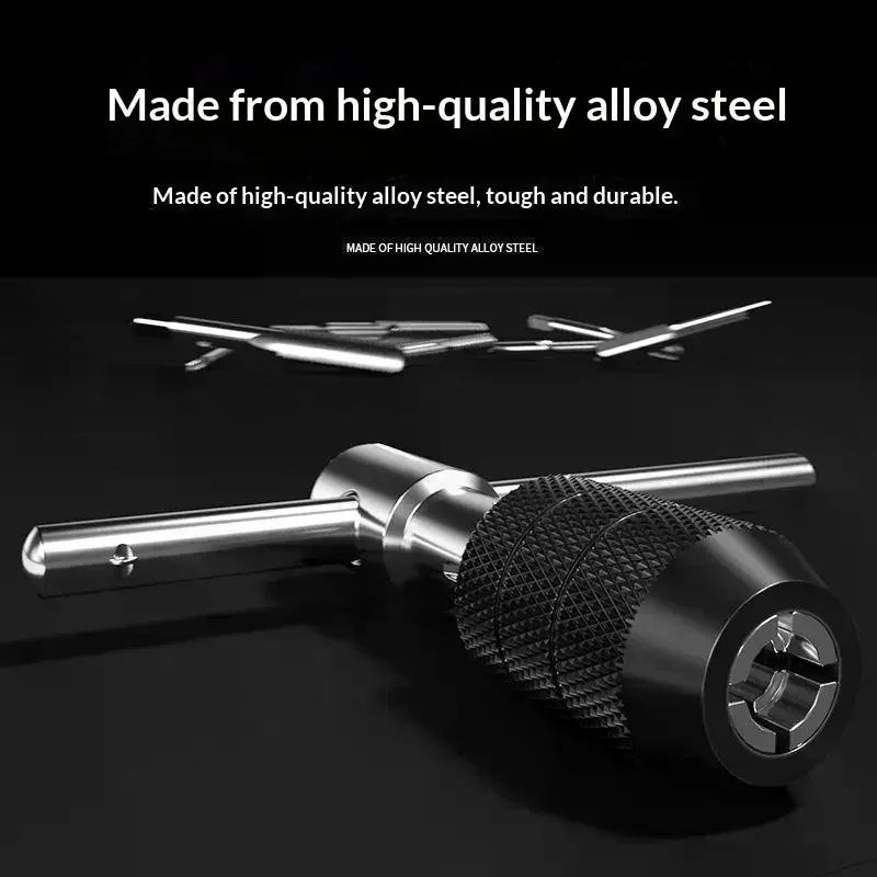 Thread Drill Bit Manual Tapping Wrench T-shaped Handle Adjustable M3-M6 Set Household Hardware Tool Accessory Combination
