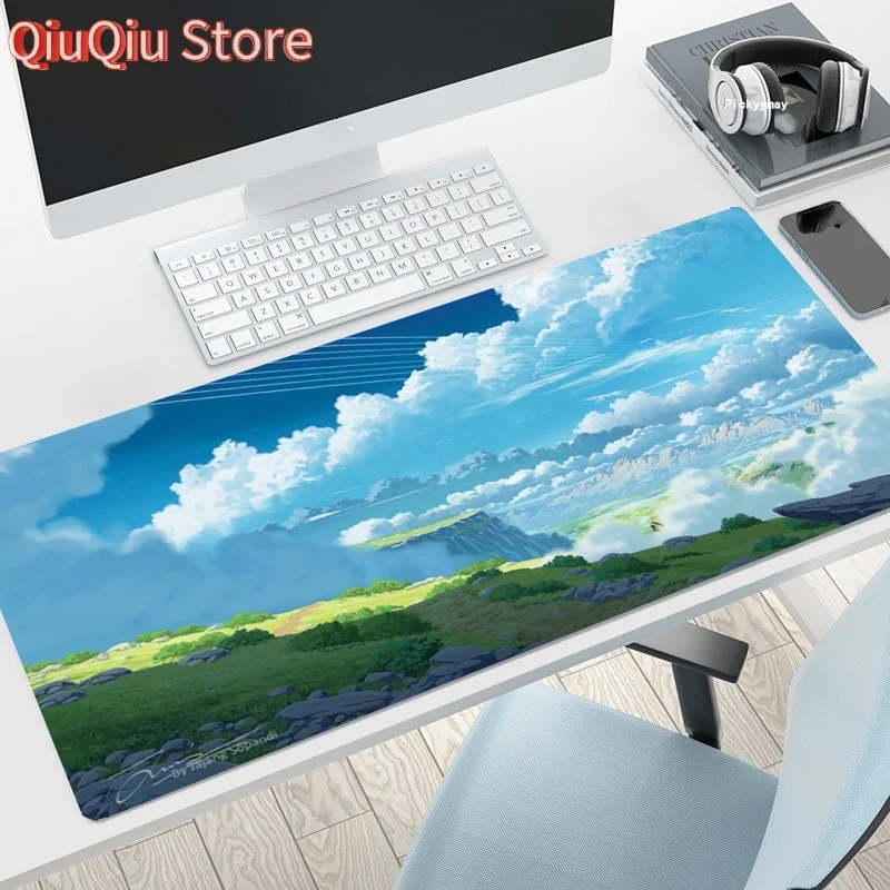 Großes Gaming-Mauspad Nature 80 x 30 cm XXL Lock Edge Mauspad Tastaturmatten Mauspad Gummi Tischteppich Büro Schreibtischunterlage