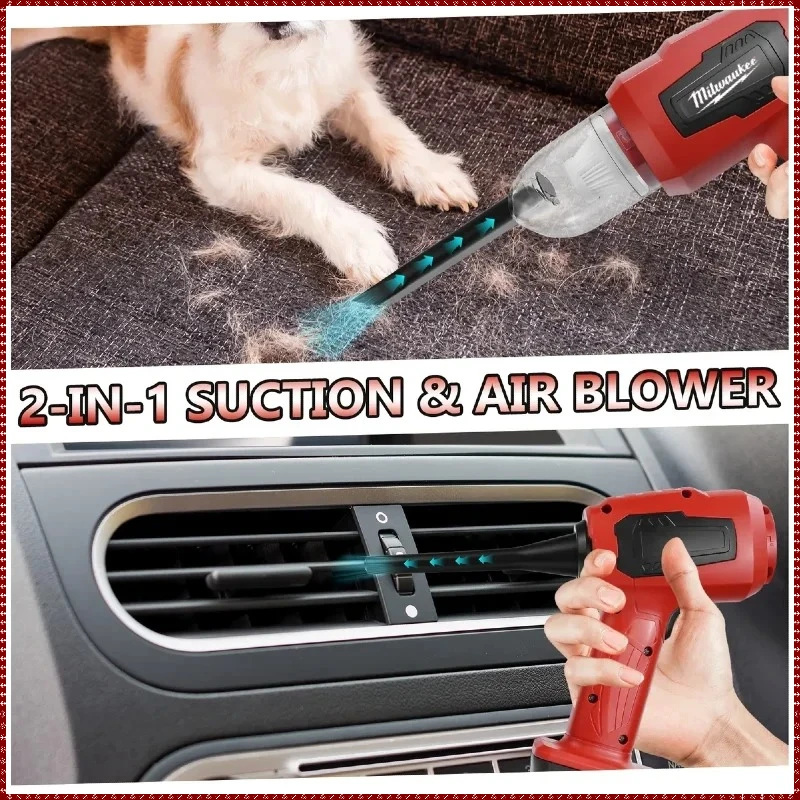 Milwaukee Cordless Handheld Vacuum Cleaner 2-In-1 Multi-function Dust Collect Machine and Air Blower  For 18V Battery