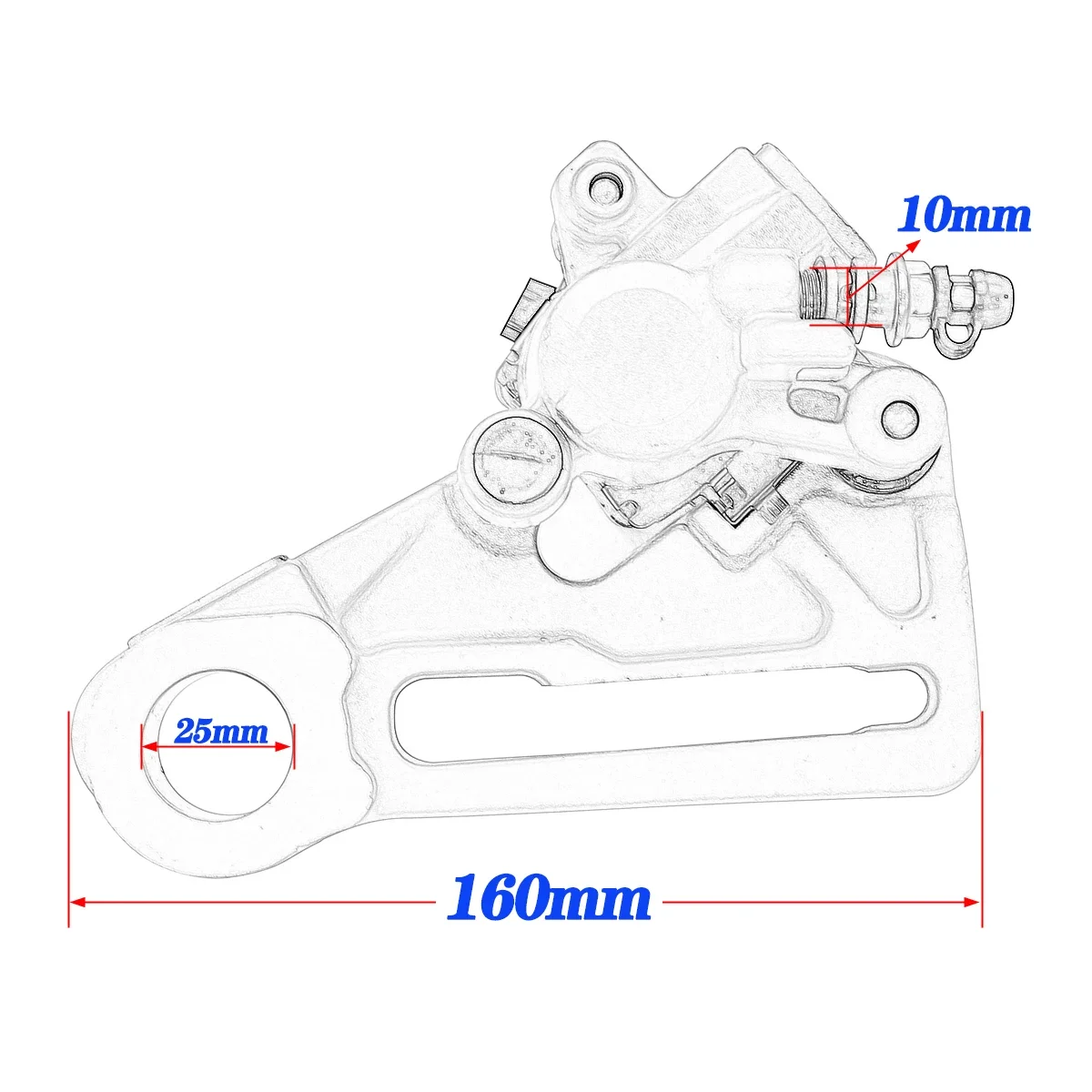 25cm Motorcycle Rear Axle Brake Assembly Braking Pump Caliper Bracket For KTM XC XCF XCW SX SXF EXC EXCF TPI 6 Days 2004-2023