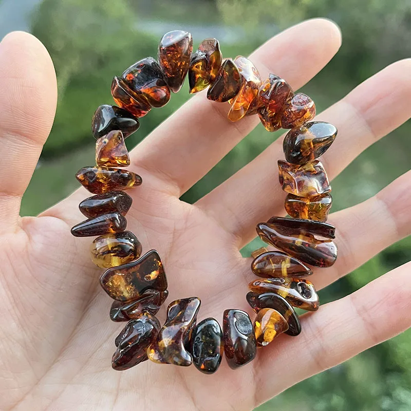 Yoowei 100% Echtes Bernstein-Armband für Unisex, Echte Schwarze Perlen, Unregelmäßiger Natürlicher Pflanzlicher Medizinischer Heilschmuck, Geschenk, Großhandel – Detail 16