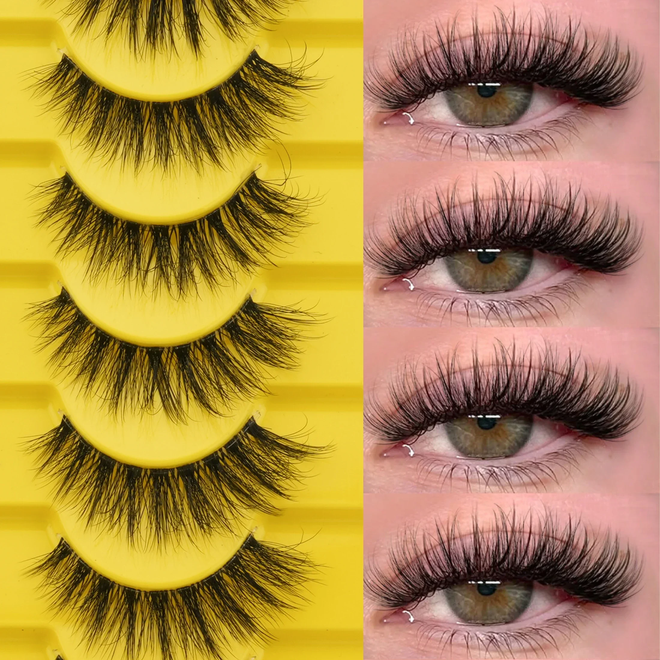 Beauty Makeup Women - 5 Pairs Messy Fluffy Strip False
