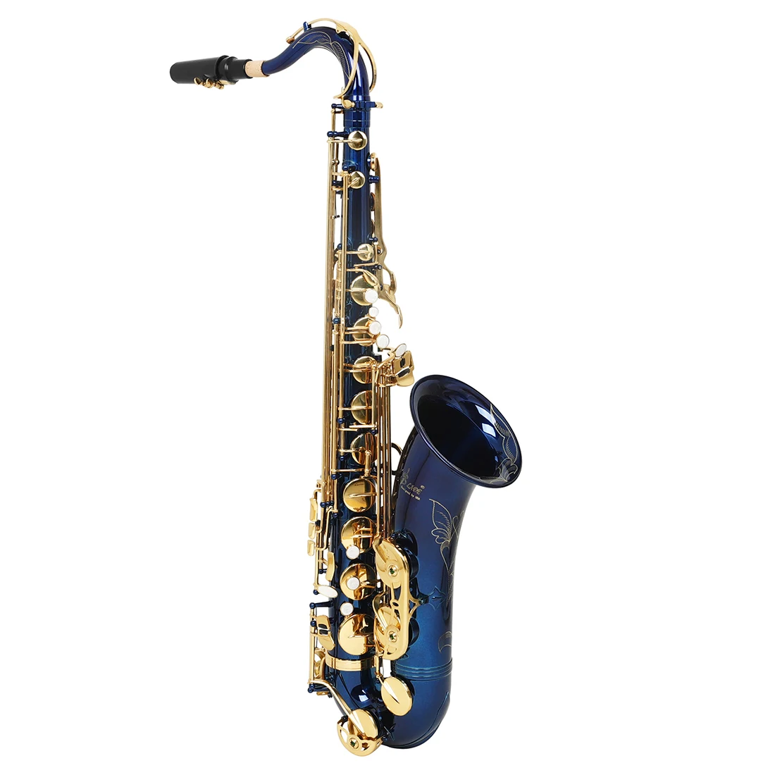 SLADE Bb Tenor Saxophone Blue Gold Key Brass Tube Body Tenor Saxophone Woodwind Musical Instrument Beginner Set