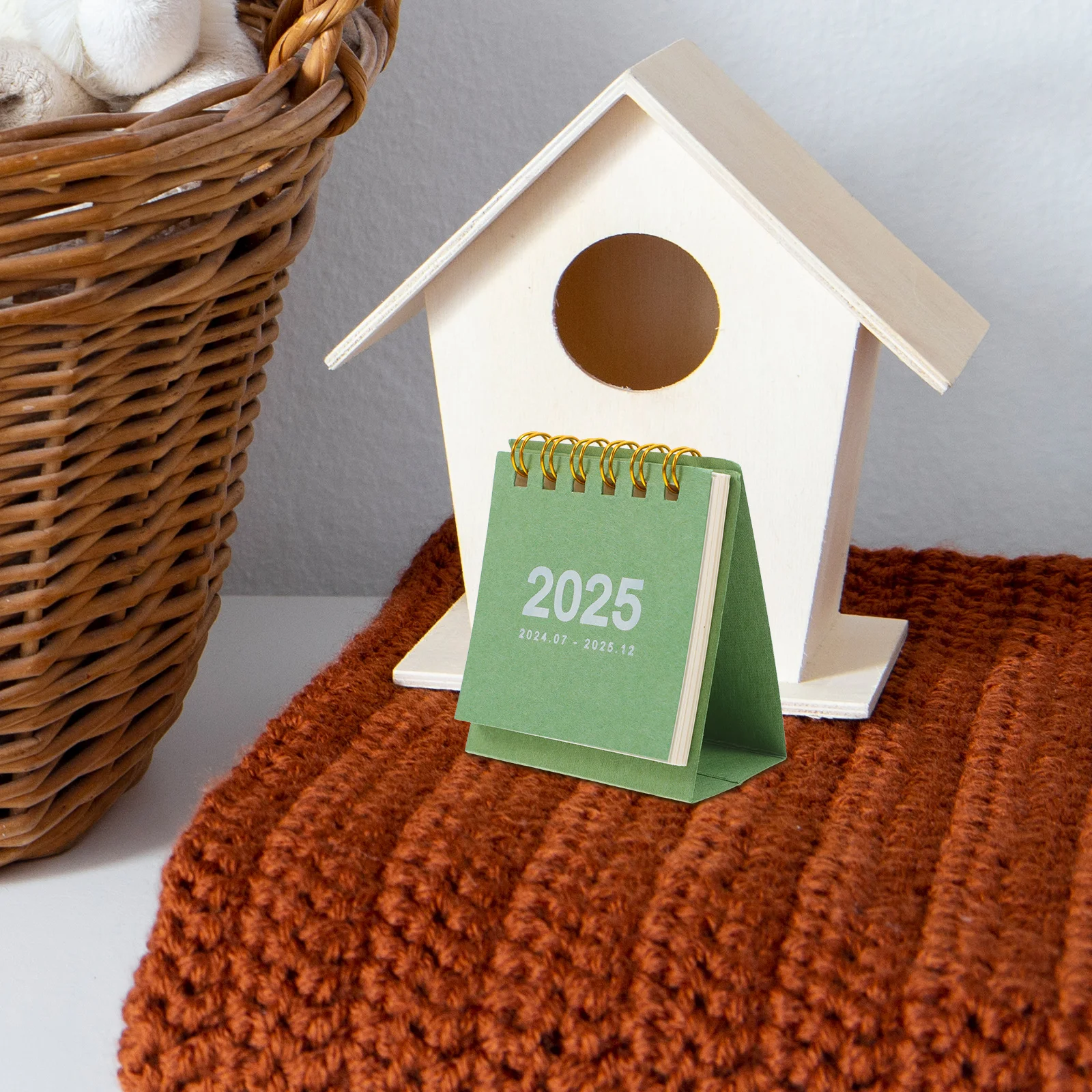 Creative Small Desk 2025 Mini Office Decorative Table Calendar Flip Stand Up Desktop Calendar For Home Office Decor