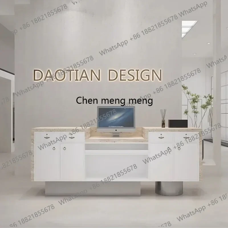 

X Modern Cabinet Luxury Delicacy Nordic Glamour Reception Desks Elegant Simple Bar Counter Unique Mostrador Commercial Furniture