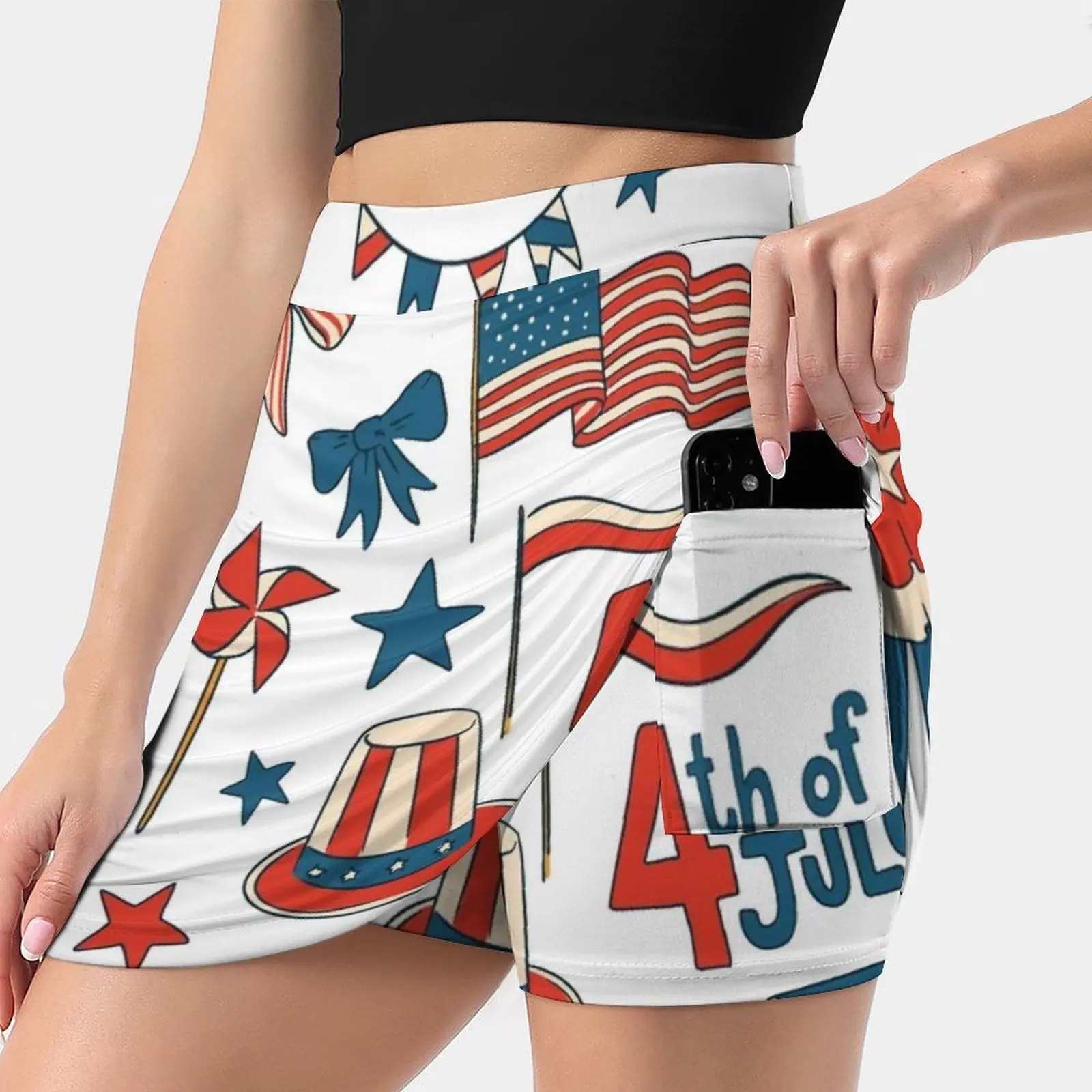 

Юбка женская короткая с флагом США, 4 июля