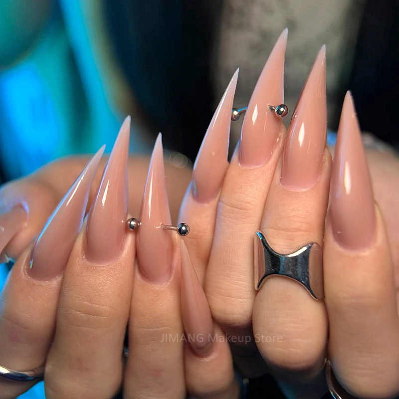 Handmade 10PCS Long Dragon Shape Press On Nails Y2K Short Claw Thick False Nails Tips Acrylic Fake Nail With Glue Nail Supplies