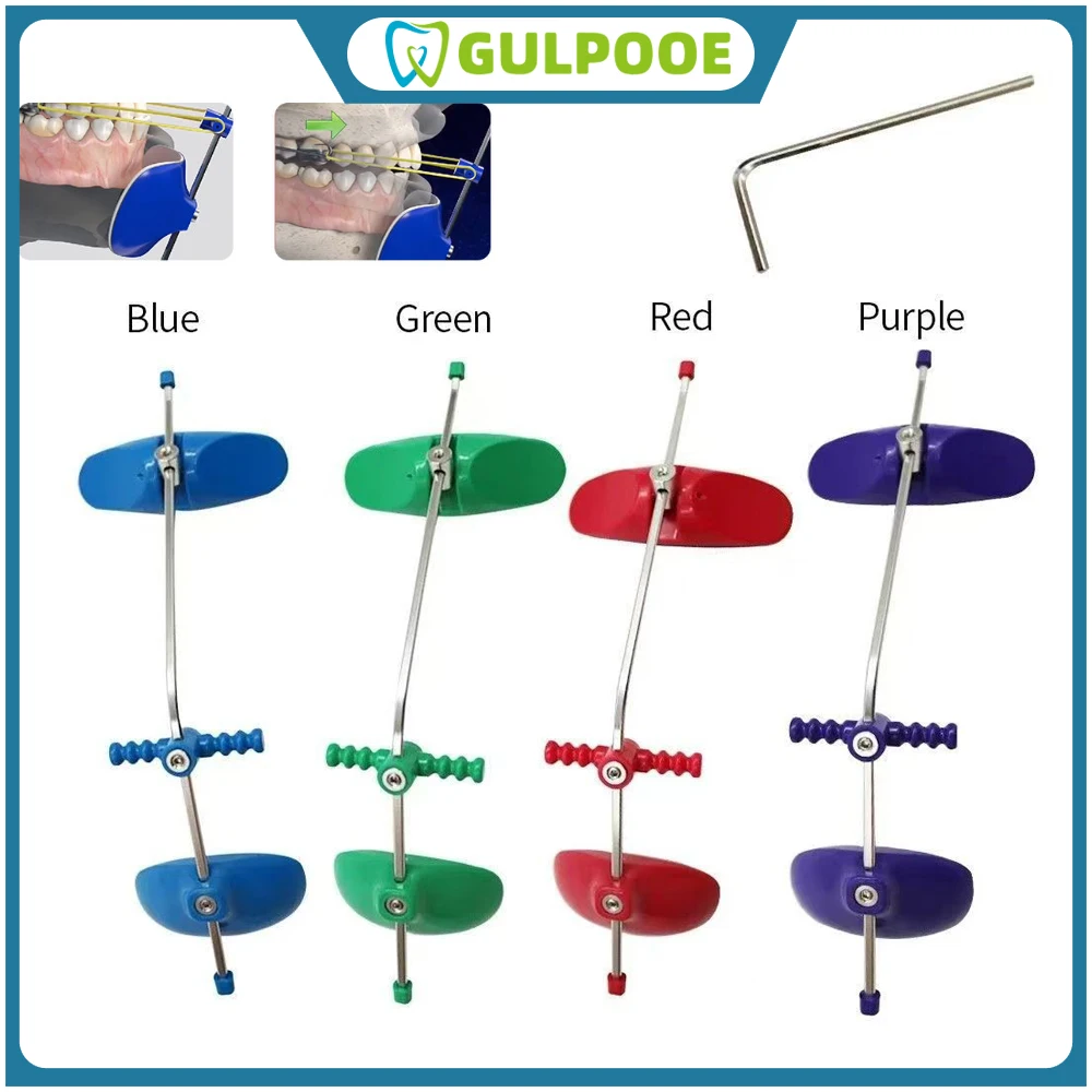 GULPOOE Dental Orthodontics Adjustable High Pull Headgear Single Lever Pole  Underbite Correction Facebow Mask Dental Tools
