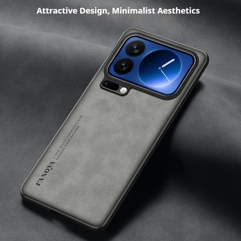 حافظة لهاتف Xiaomi 17 Pro Max 17Pro مصنوعة من جلد البولي يوريثان اللامع ومضادة للصدمات وغطاء خلفي مقاوم للصدمات من البلاستيك الصلب