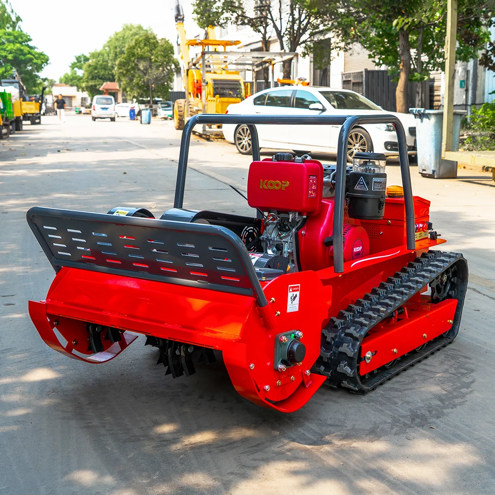 Customized Power Configuration Robotic Crawler Lawn Mower, Remote Control Diesel Grass Cutter For Orchard And Slope Land Weeding