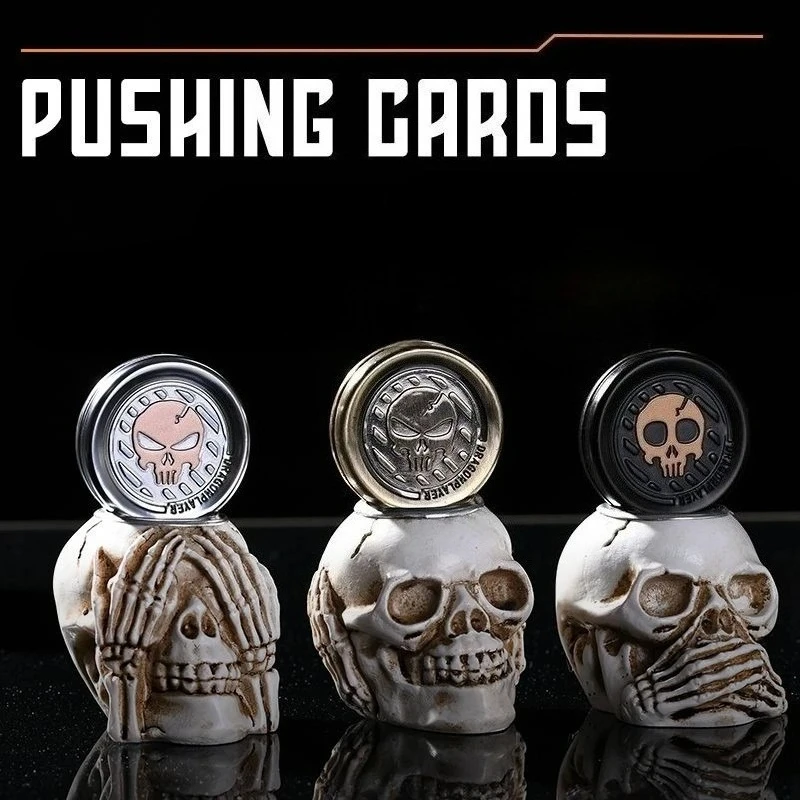 New ACEdc Devil Milk Cap Skull Slap Coin Fidget Spinner EDC Push Card Fidget Toy Stress Relief Hand Spinner Decompression Toys