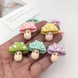 10pcs Kawaii Mushroom Charms for Jewelry Making Findings Resin Vegetable Charm Pendants Flatback Diy Earrings C1231