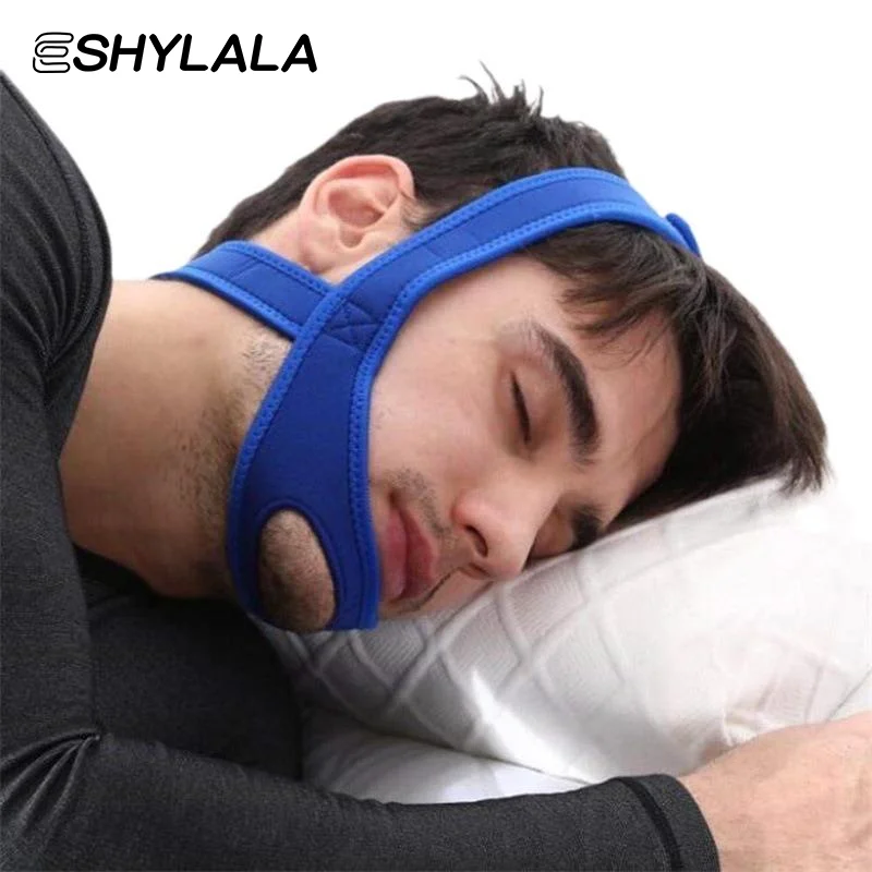 1Pcs Neoprene Anti Snore Chin Strap Adjustable Stop Snoring Apnea Belt Skin-friendly Sleep Care Tool for Night Sleep Use