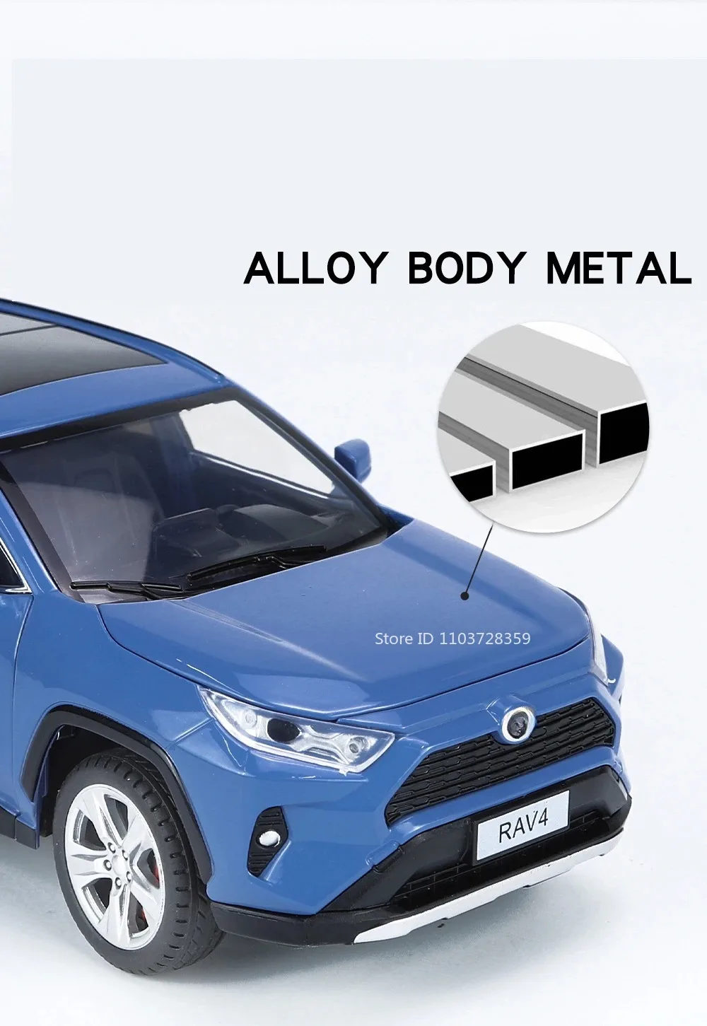 Maßstab 1:24 Highlander RAV4 Spielzeugmodell Miniaturautos Legierung Druckguss Sound Licht Türen geöffnet Zurückziehen Stoßdämpfung Jungen Geschenke – Detail 21