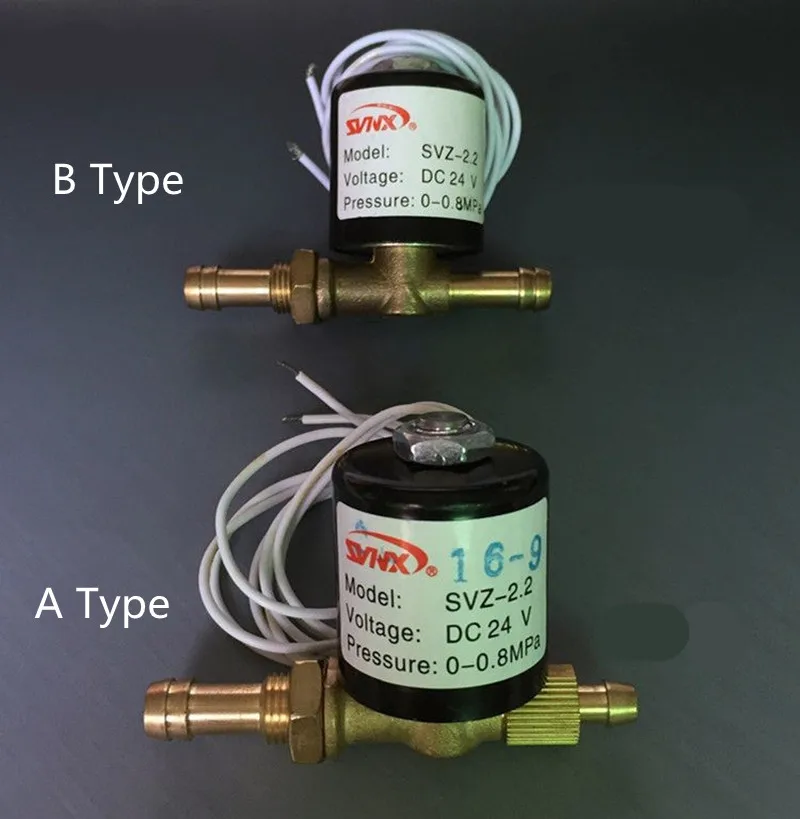 SVZ-2.2  AC DC 24V 36V 220V 2 Position 2 Way Argon Arc Welding Machine Solenoid Valve Lock Nut