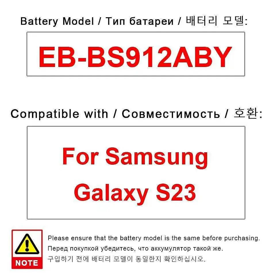 

Mobile Phone Battery 3900Mah EB-BS912ABY Reliable Power Supply For Samsung Galaxy S23