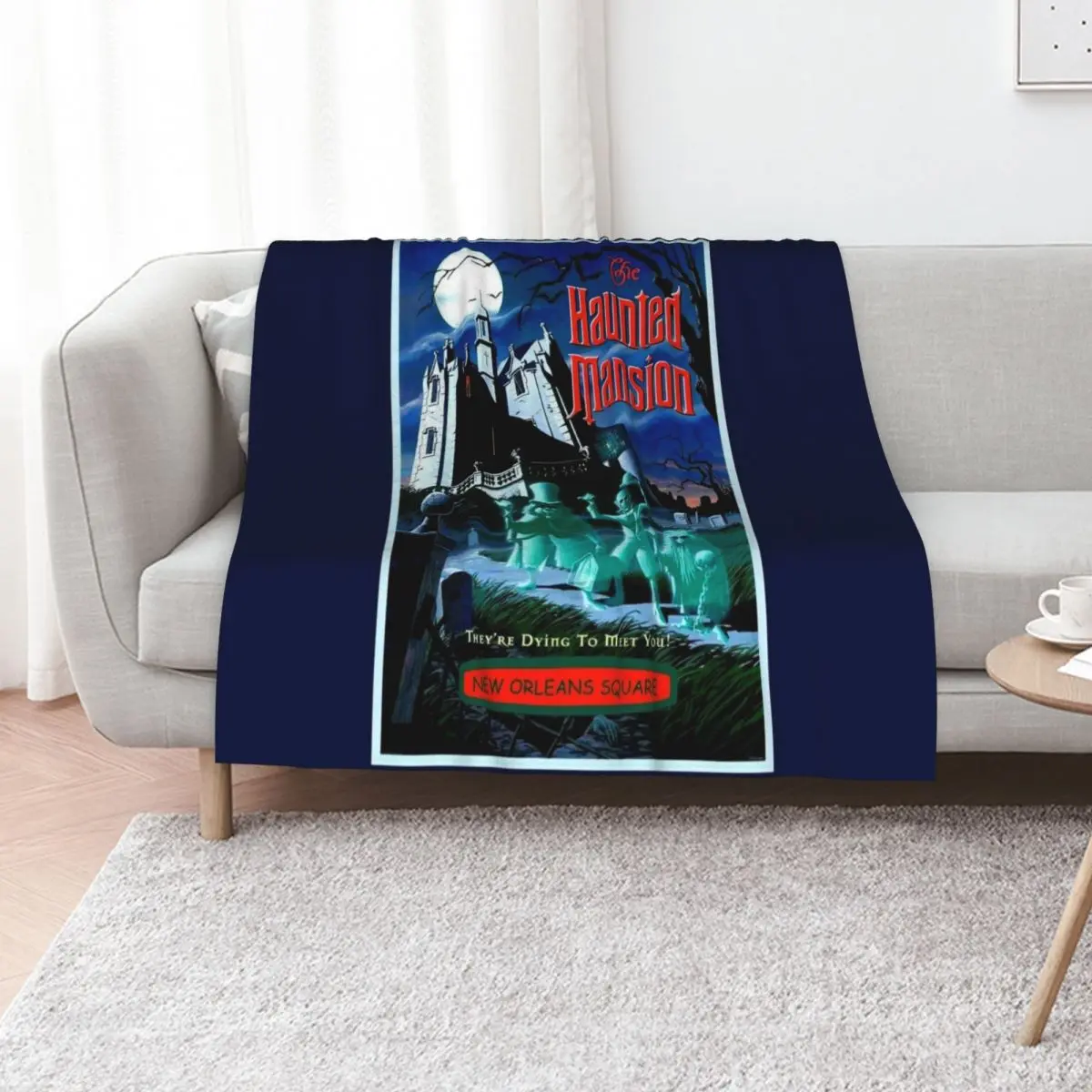 HAUNTED MANSION : Vintage Ghosts Advertising Print Throw Blanket Winter beds Luxury St Plaid on the sofa Flannel Plaid Blankets