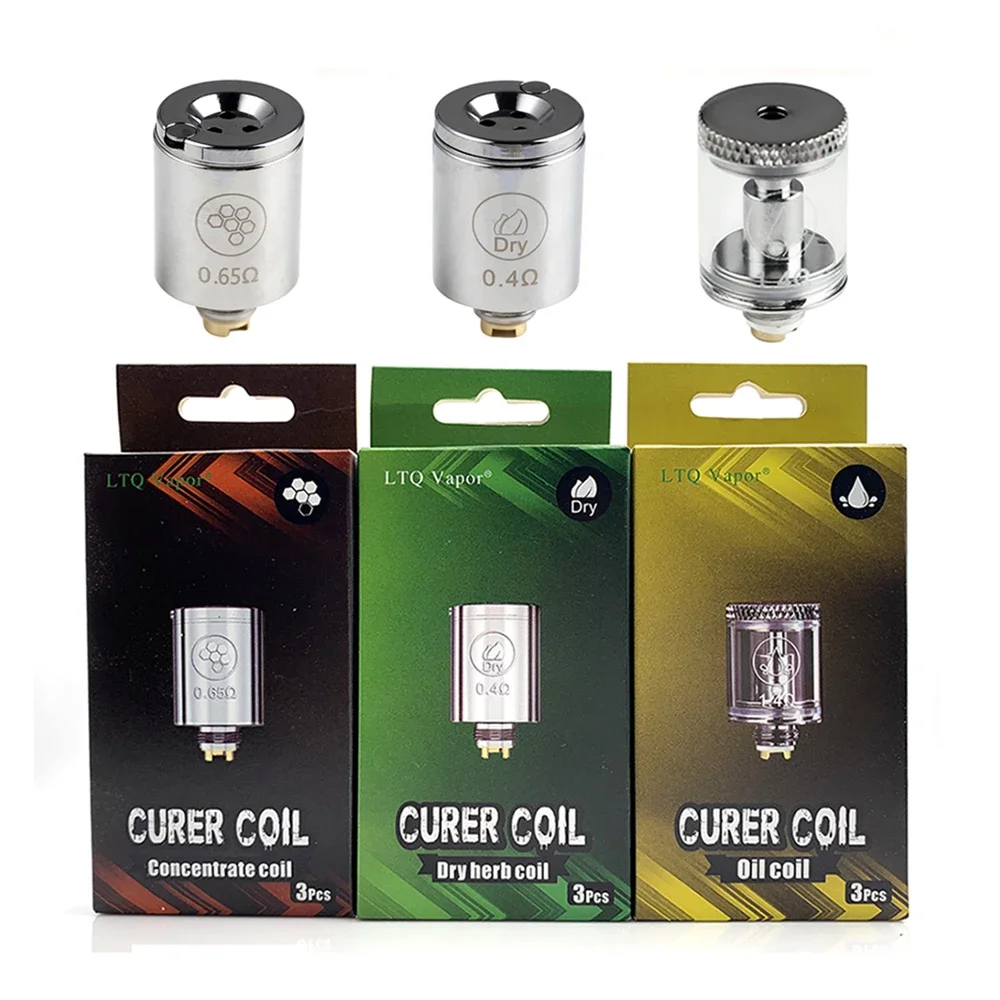 

3pcs/pack LTQ Vapor Curer Coils Quartz Wax Ceramic Herb Oil Replacement Coil Head E-cigs Core for Curer Herbal Vaporizer Kit