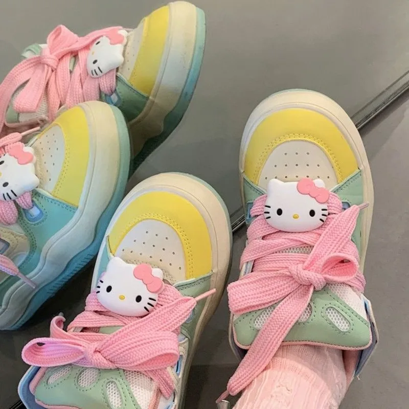 Nowe Sanrio Hello Kitty śliczne kreskówki Anime plansza casualowe buty sportowe dziewczyna deskorolka moda tenis Sport Y2k buty designerskie