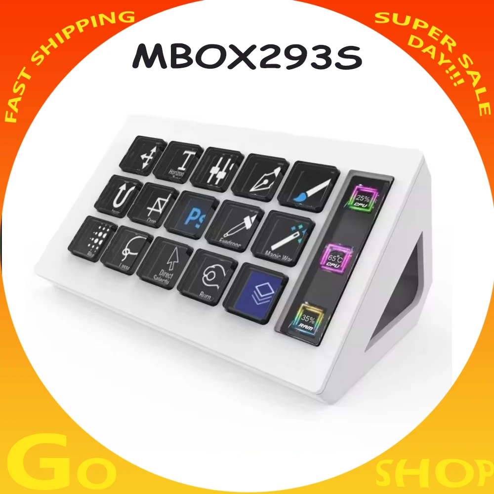 

Mirabox Mbox293s Keyboard Usb Wired With Screen Custom Connection Electrostatic Capacitive Keyboard Customizable Shortcut Keys