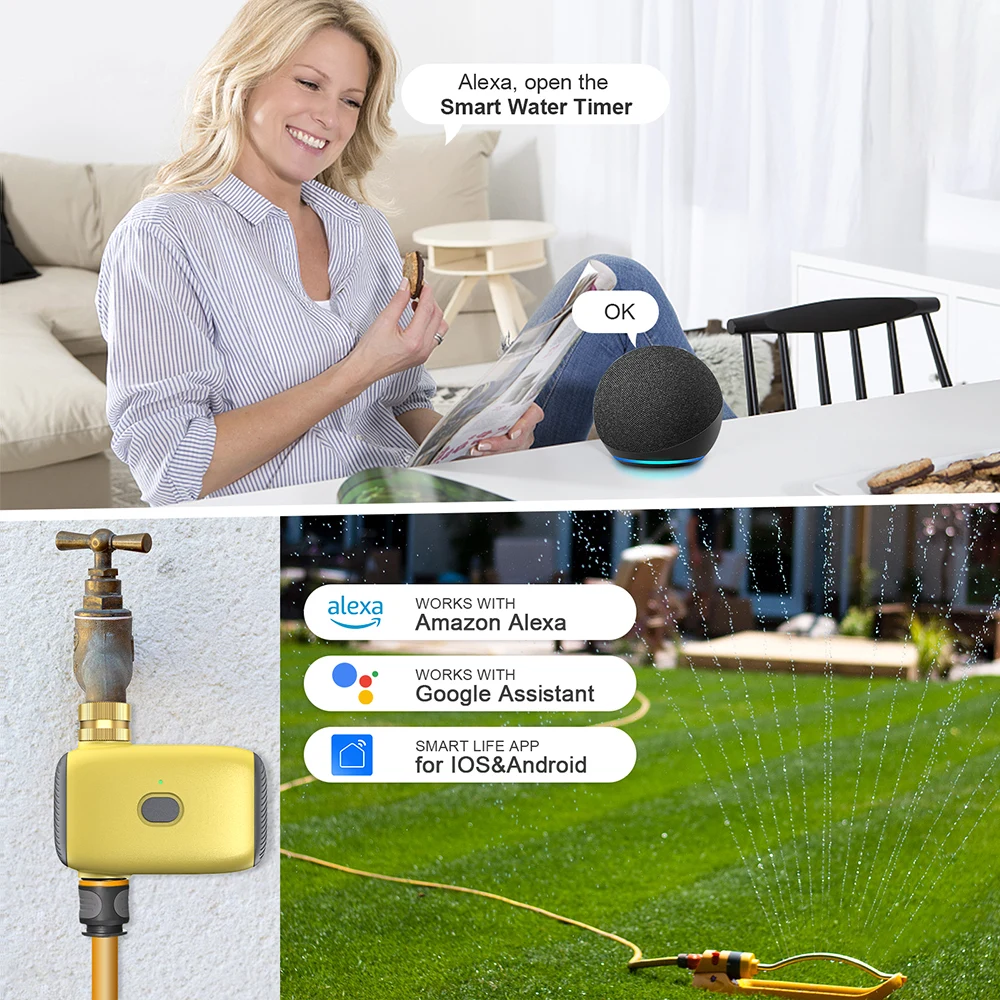 

Tuya Zigbee Automatic Water Timer with Gateway Garden Irrigation Watering System Sprinkler Programmer Timer Support Alexa