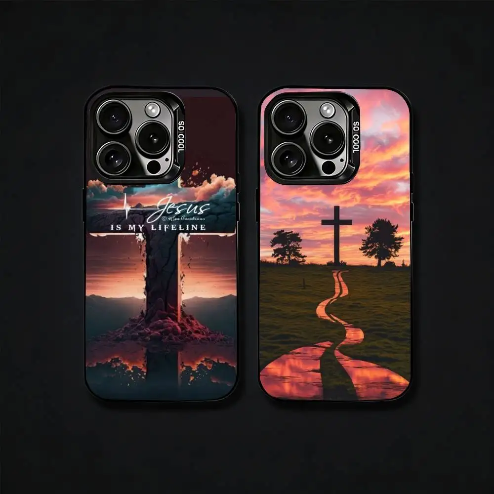 

Jesus Bible Verse Christian Phone Case For iPhone17, 16,15,14,13,12 Pro Max Black Candy Matte Shockproof Cover