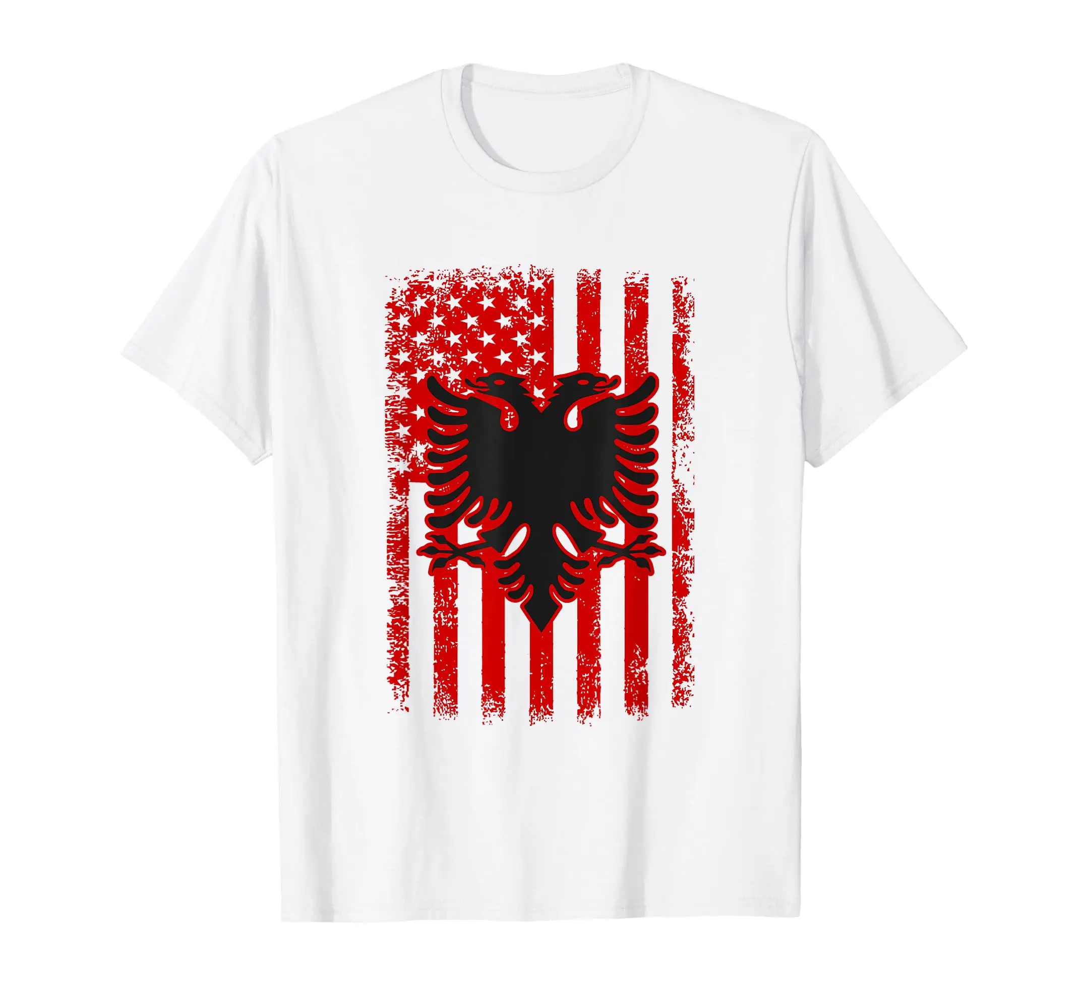 

100% Cotton Albania American USA Flag Patriotic Albanian T-Shirt MEN WOMEN UNISEX T Shirts Size S-6XL