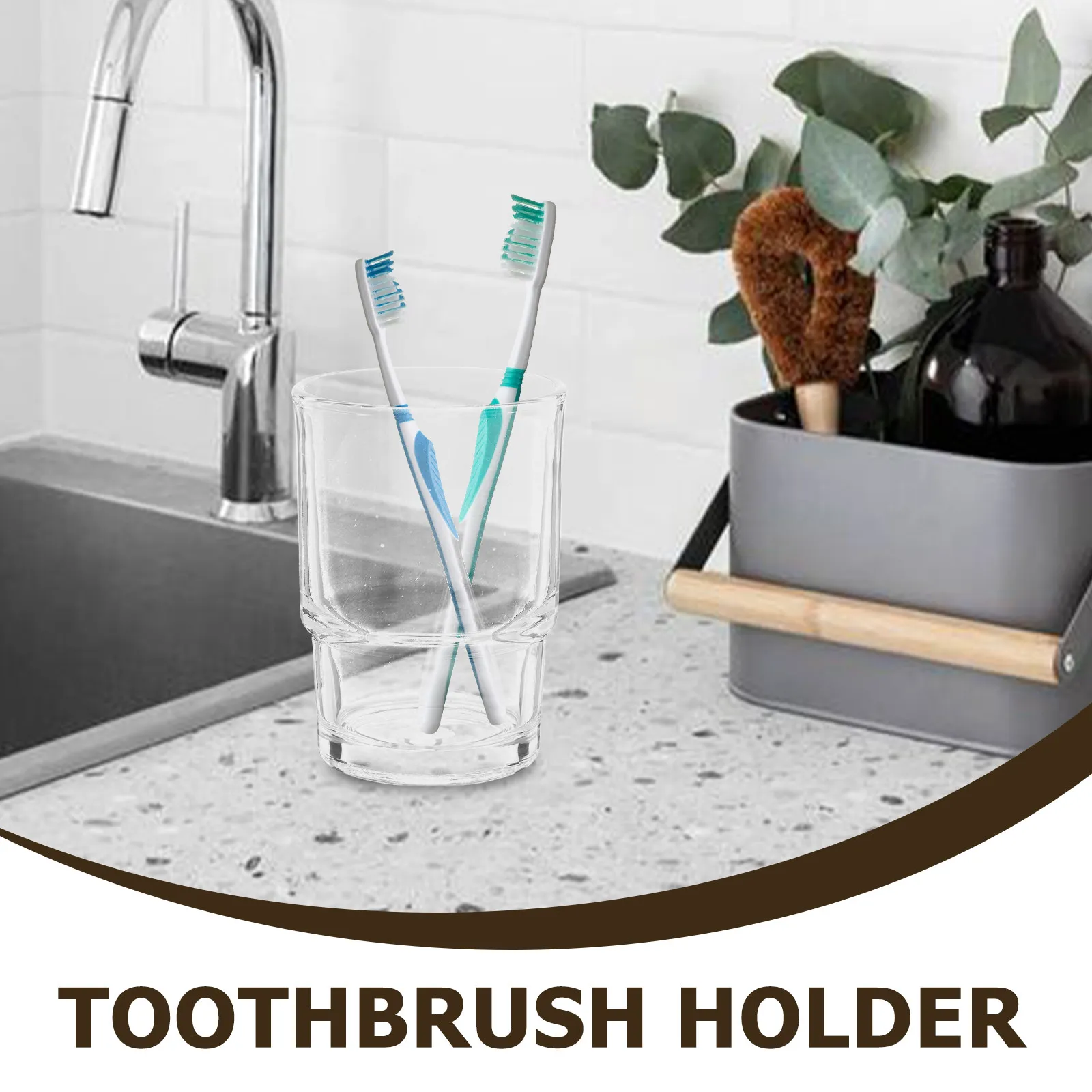 Glass Tooth Brushes Cup Holders Clear Toothbrush Bathroom Drinking Cups Reusable Toothpaste
