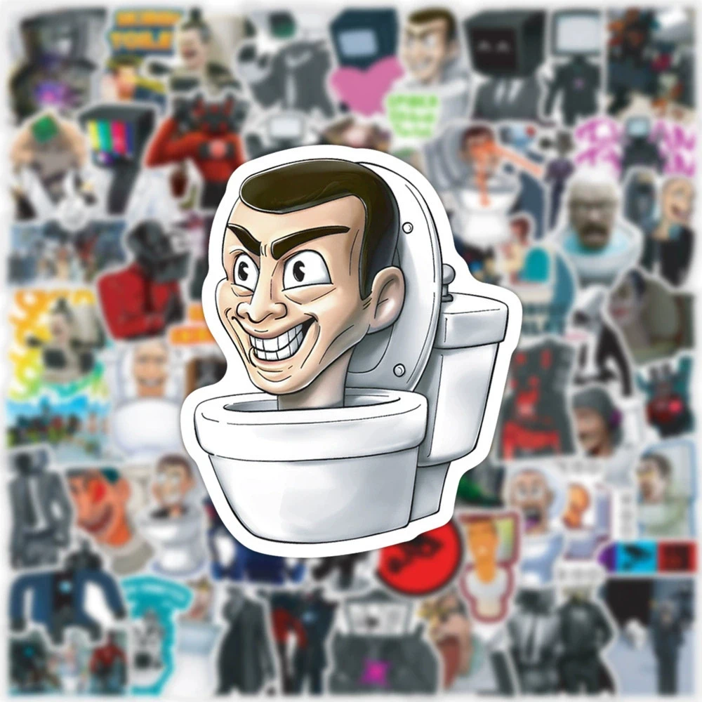 

10/30/50pcs Funny Cartoon Skibidi Toilet Game Stickers Decals for Stationery Suitcase Laptop Notebook DIY Waterproof Sticker Toy