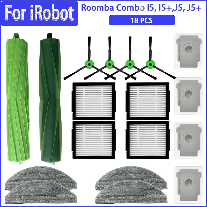 

Основная боковая щетка, фильтр НЕРА, Швабра, тканевые прокладки для Irobot Roomba Combo I5 /I5 + / J5 / J5 +, набор аксессуаров для детской комнаты