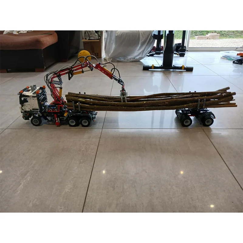 

MOC-5890 грузовой транспорт, длинный деревянный грузовик, модель здания 2926 деталей MOC, креативный детский строительный блок на день рождения для мальчиков, игрушка в подарок