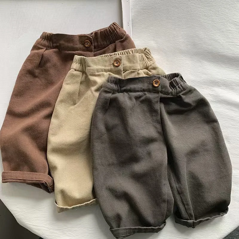 

2025 New Solid Girls Harem Pants Spring Children Trousers Boys Baby Long Pants Autumn Loose Kids Casual Pants Baby Clothes