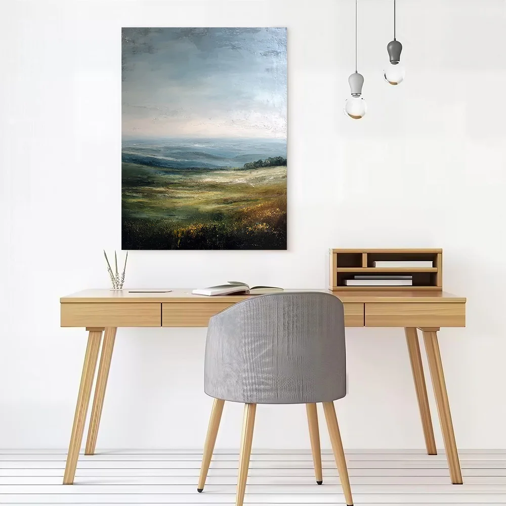 Misty Mountain Landscape Painting Canvas Wall Art Poster Personalized Photo Printing Perfect Gift for Home and Decoration Room