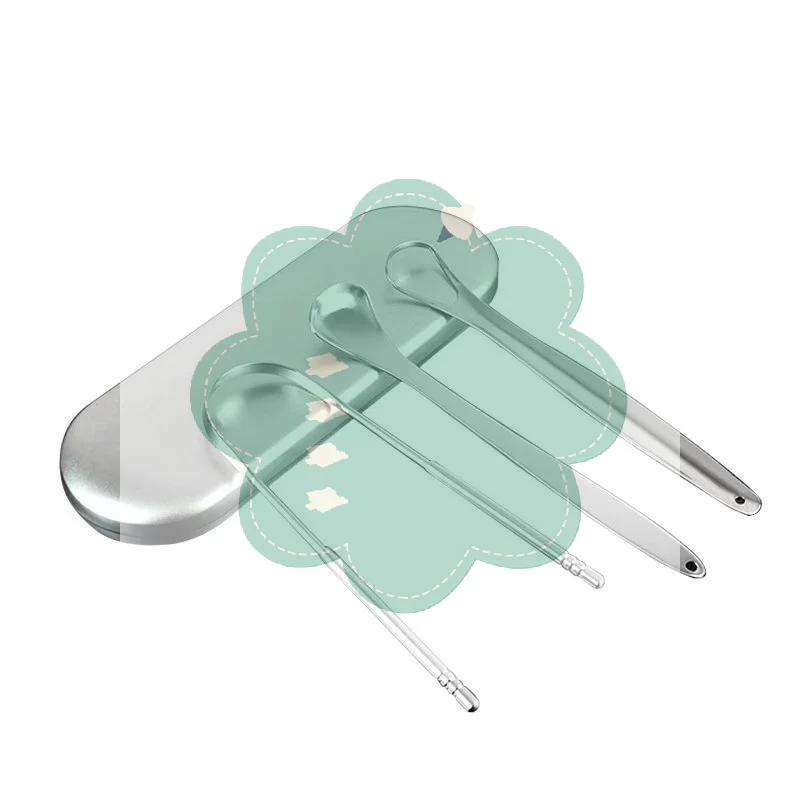 Stainless Steel Tongue Scraper Set Reusable Metal Tongue Cleaner For Oral Hygiene, Fresh Breath Tongue Scraper For Adults