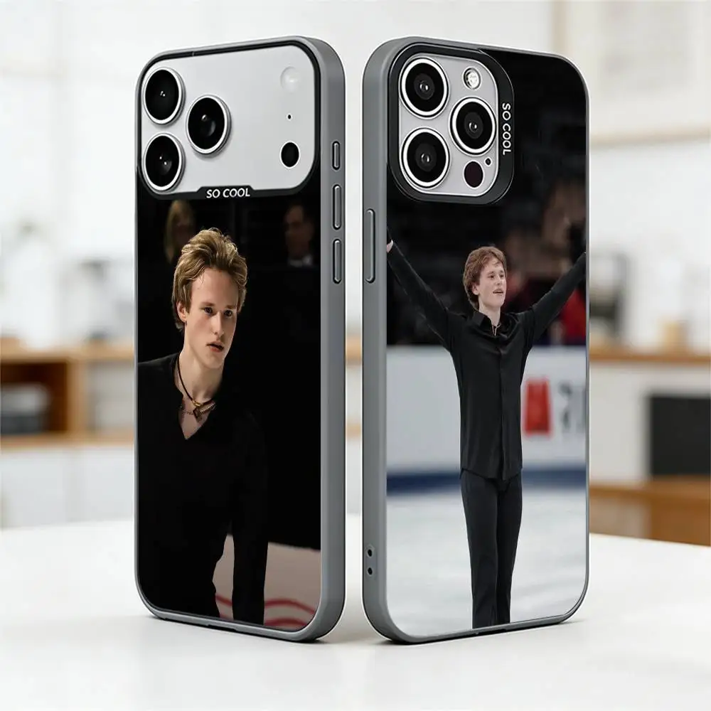 

Figure Skaters I-Ilia Malinin Phone Case For iPhone 17,16,15,14,13,12,11 Plus,Pro Max,XS,Colored Silver Plated Inside Cover