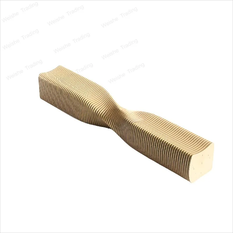 

Creative solid wood sliced twist stool shopping mall Meichen seat office building hotel art chair preservative wood square chair