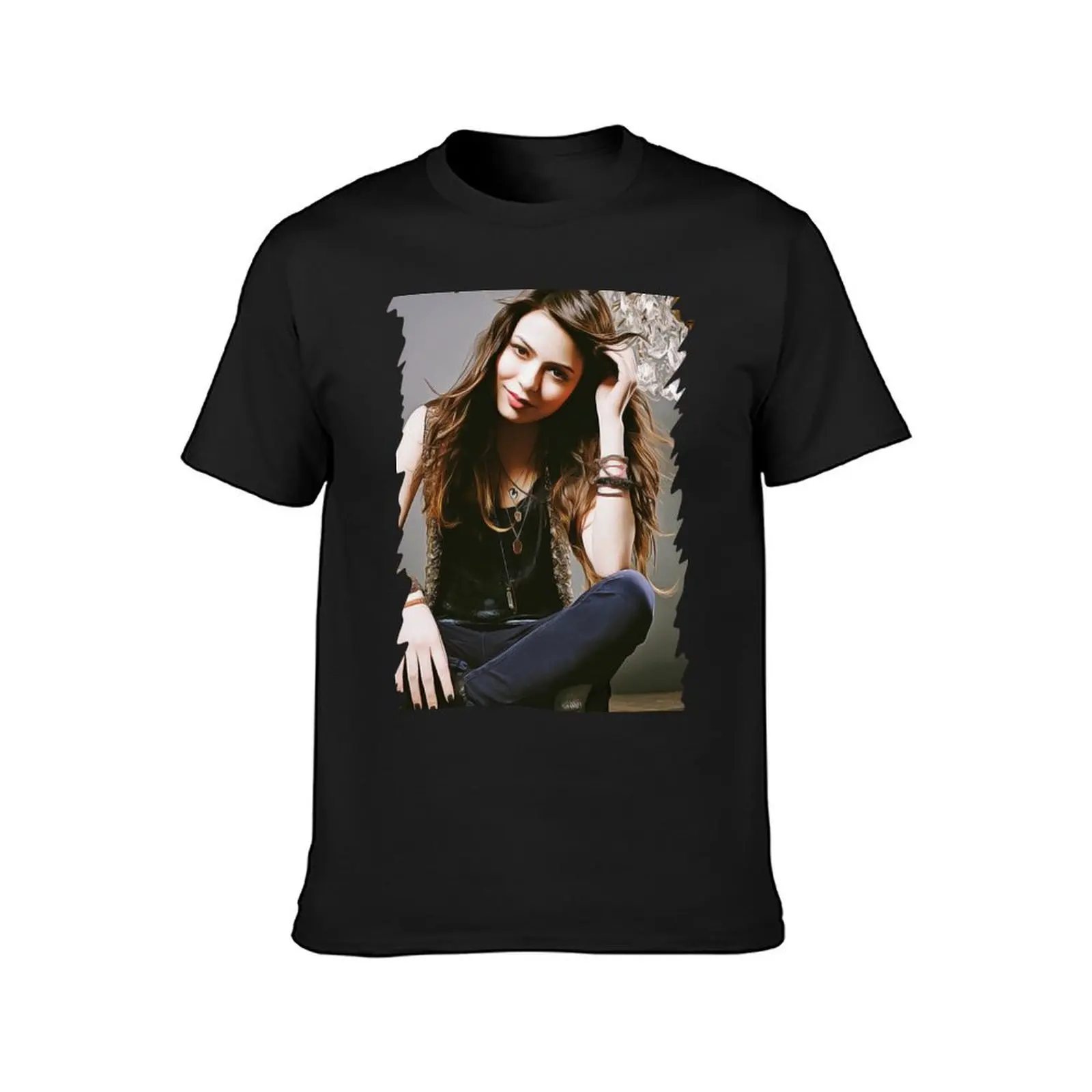 Miranda Cosgrove - Oil Paint Art T-Shirt customizeds Short sleeve tee mens plain t shirts